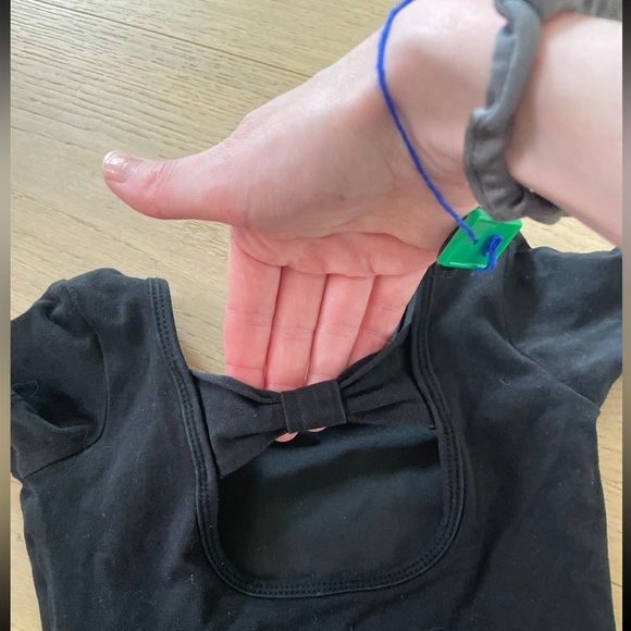 Black Leotard Toddler Ballet Leotard with open bow back dance - Picture 3 of 5